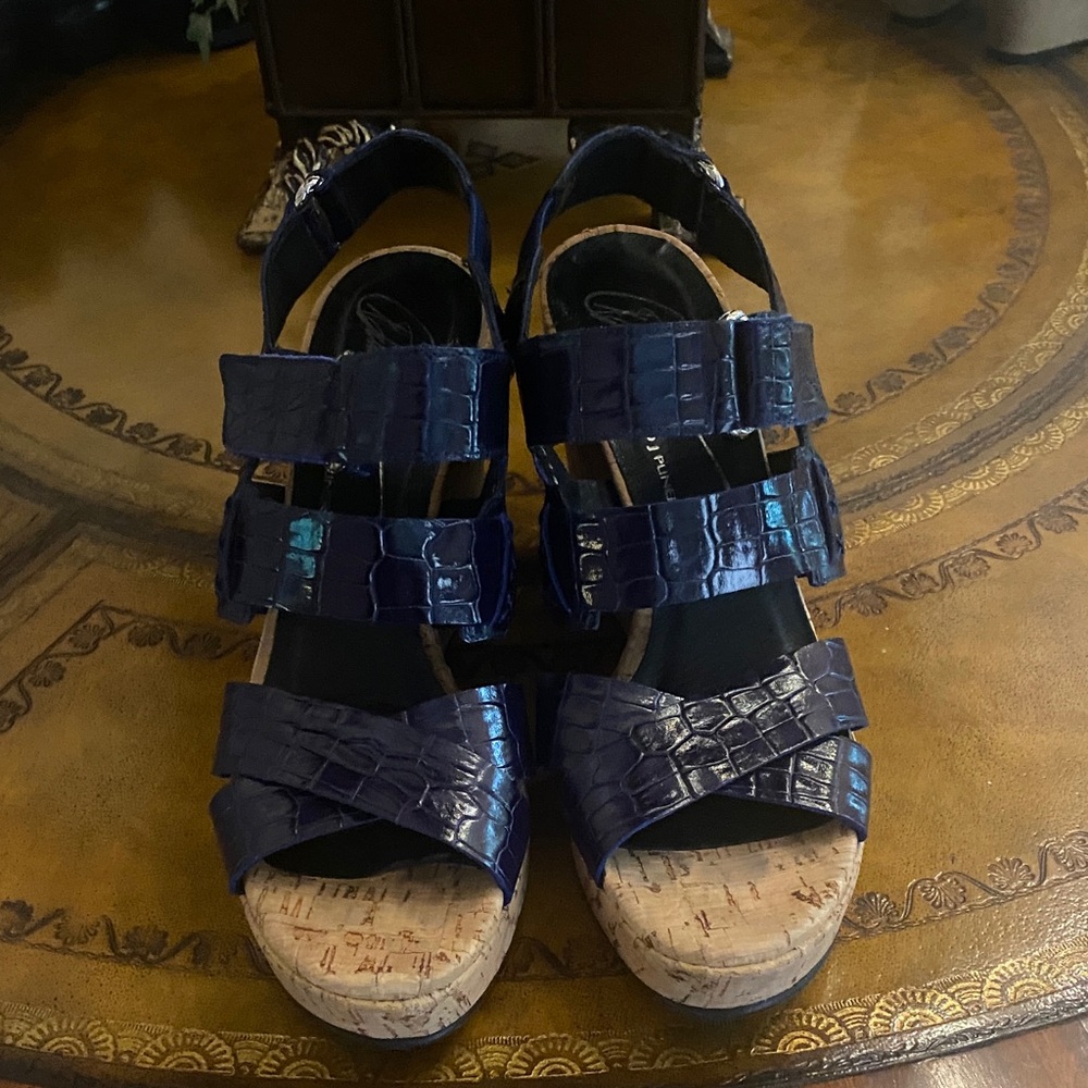 Donald J. Pliner Purple Croc-Embossed Sandals
